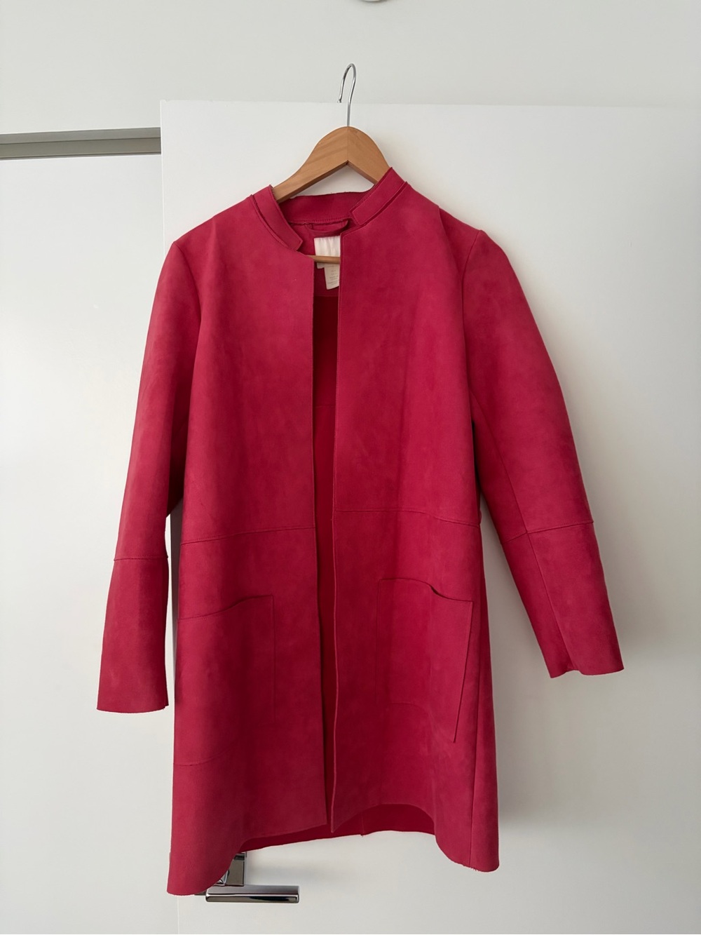 H&M Raspberry Open-Front Trench Coat